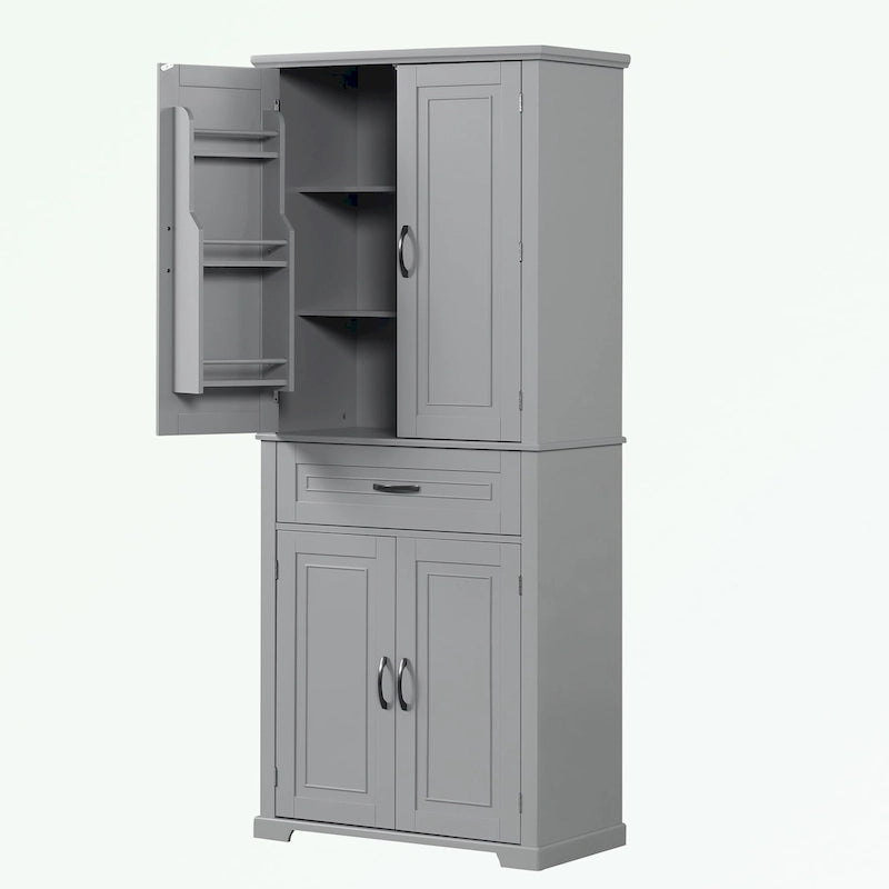 Meuble de rangement haut pour salle de bain avec portes et tiroir