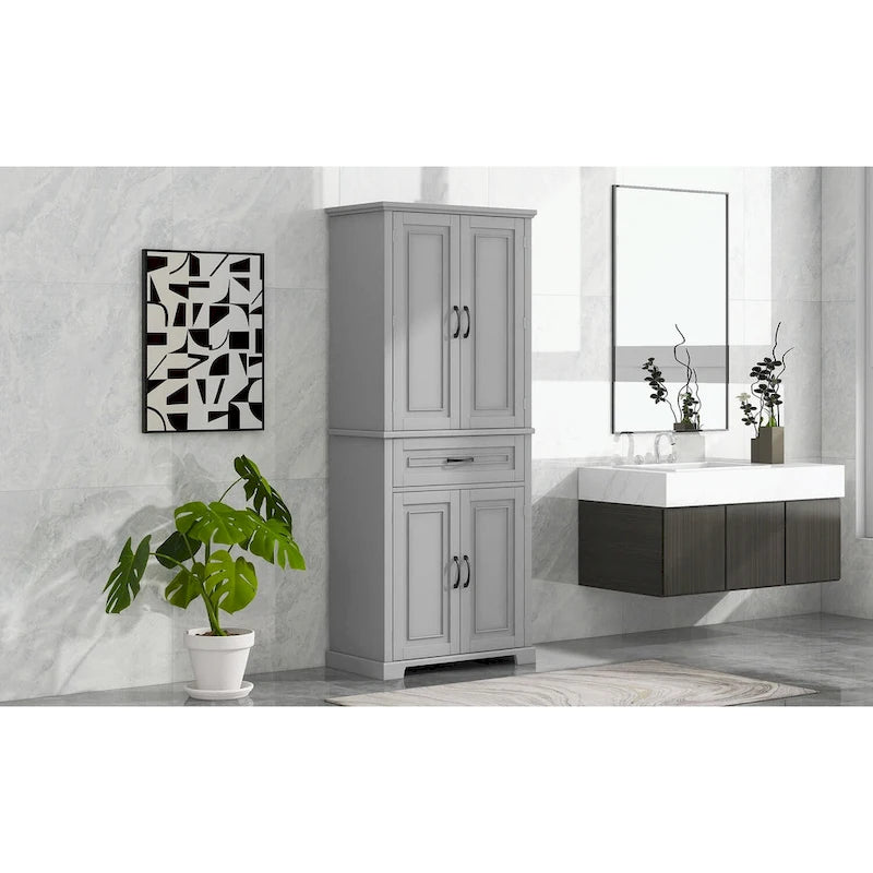 Meuble de rangement haut pour salle de bain avec portes et tiroir