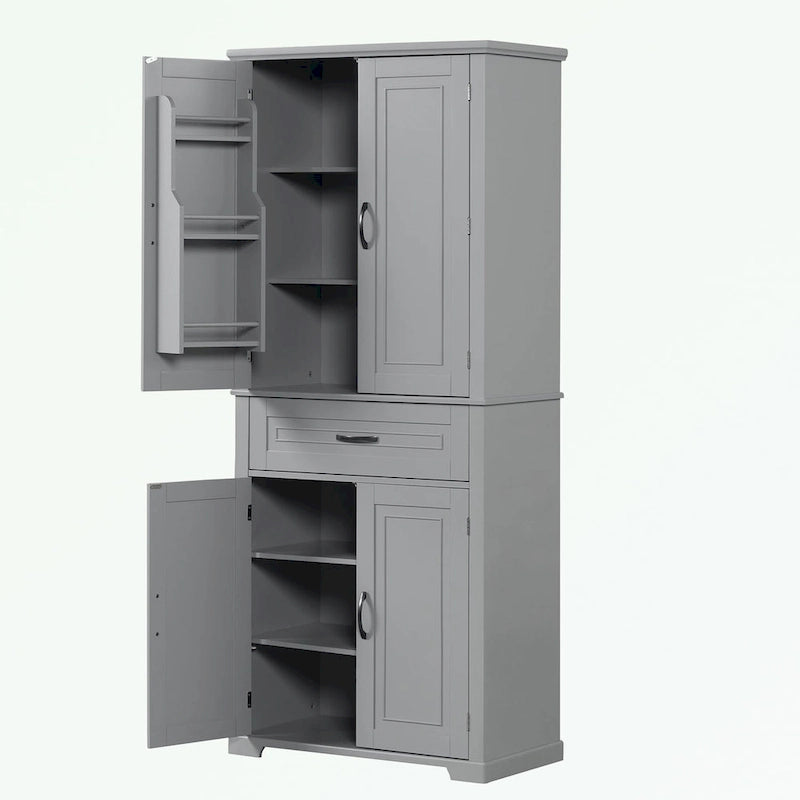Meuble de rangement haut pour salle de bain avec portes et tiroir
