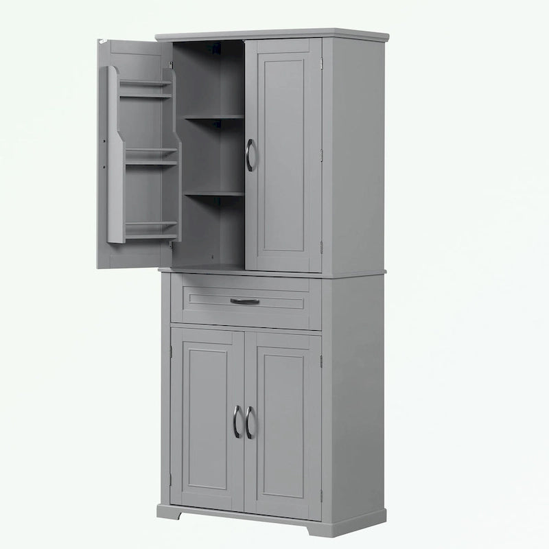 Meuble de rangement haut pour salle de bain avec portes et tiroir
