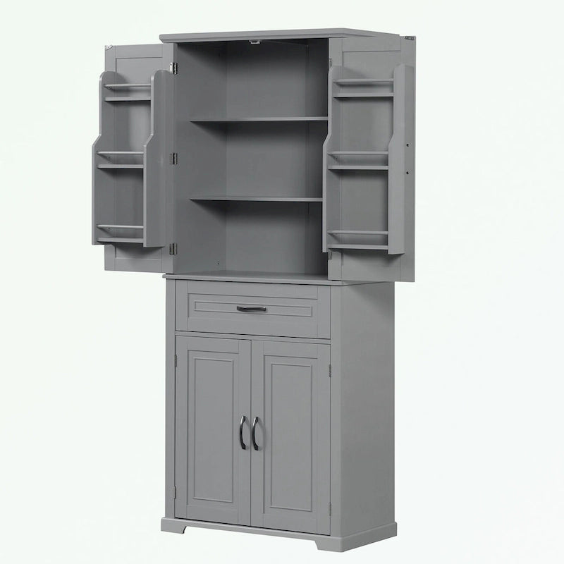 Meuble de rangement haut pour salle de bain avec portes et tiroir