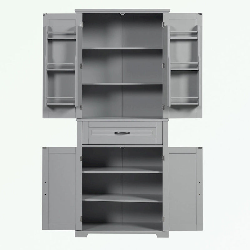 Meuble de rangement haut pour salle de bain avec portes et tiroir