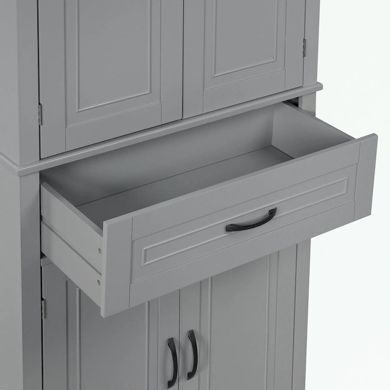 Meuble de rangement haut pour salle de bain avec portes et tiroir