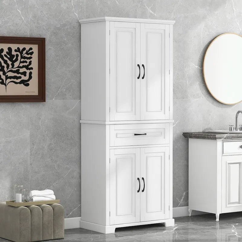 Meuble de rangement haut pour salle de bain avec portes et tiroir