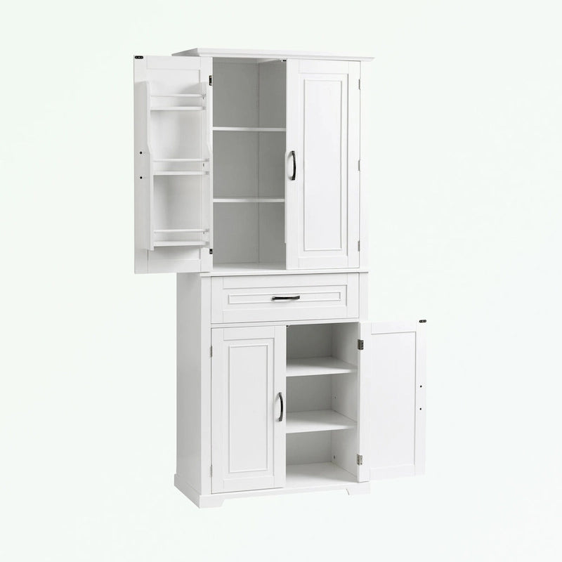 Meuble de rangement haut pour salle de bain avec portes et tiroir