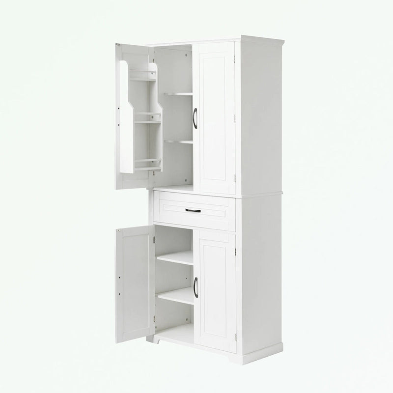 Meuble de rangement haut pour salle de bain avec portes et tiroir