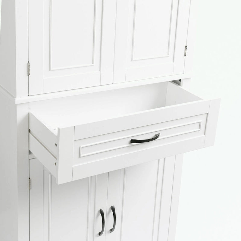 Meuble de rangement haut pour salle de bain avec portes et tiroir