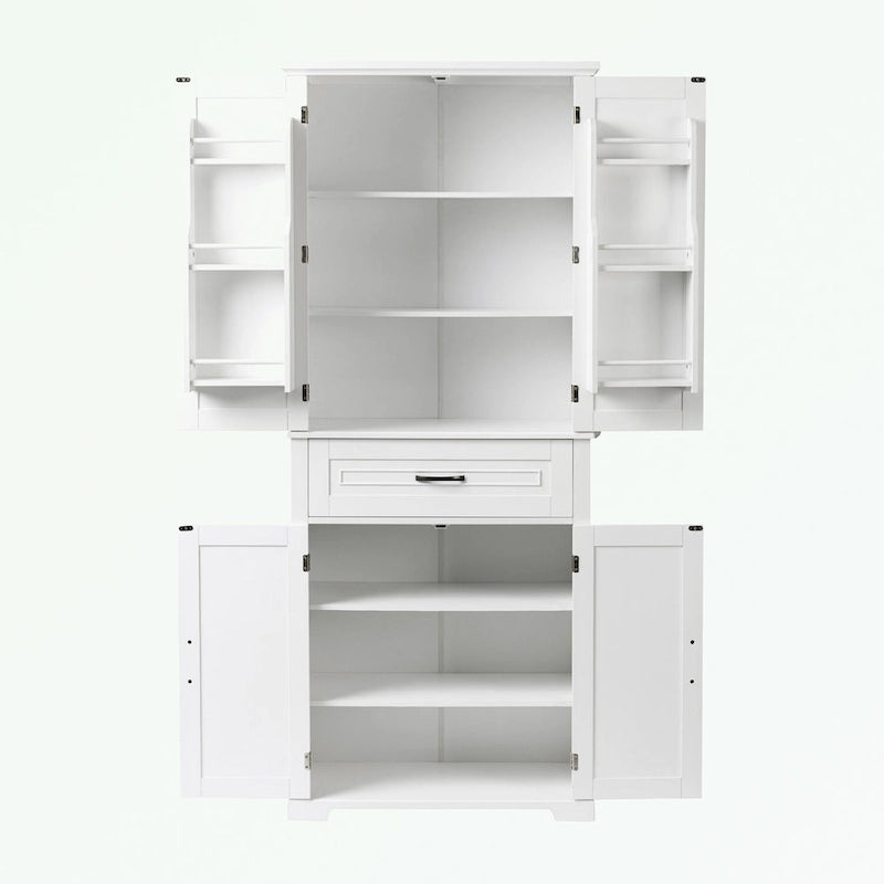 Meuble de rangement haut pour salle de bain avec portes et tiroir
