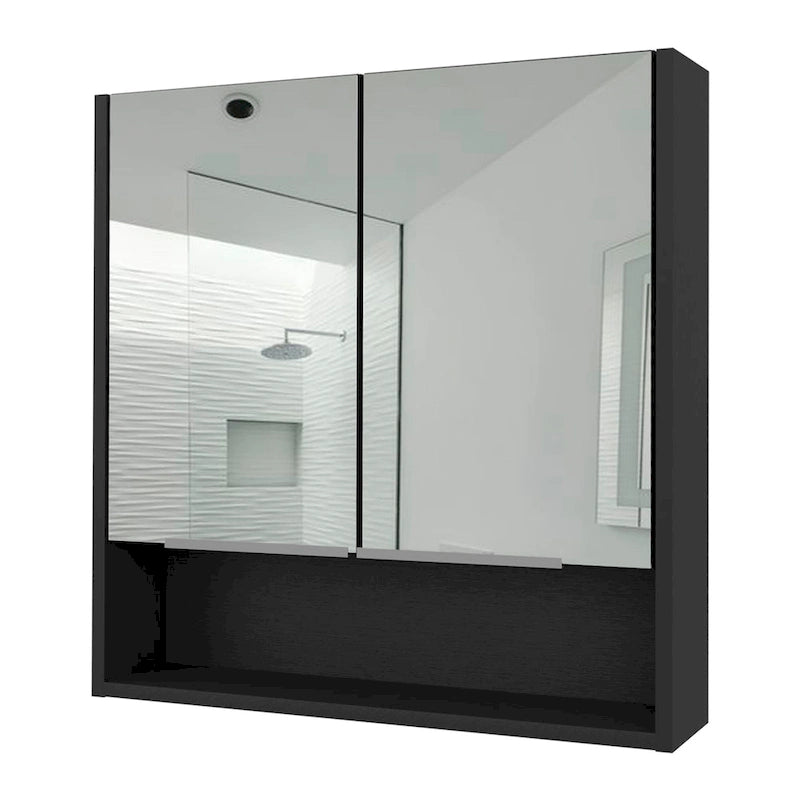 Armoire à pharmacie murale avec portes miroir et étagères de rangement