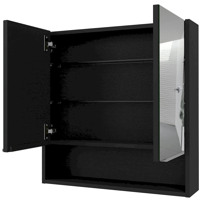 Armoire à pharmacie murale avec portes miroir et étagères de rangement