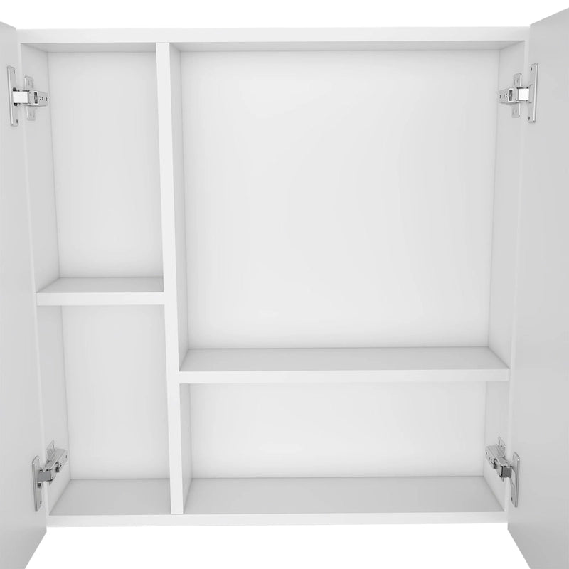 Armoire à pharmacie murale avec portes miroir et étagères de rangement