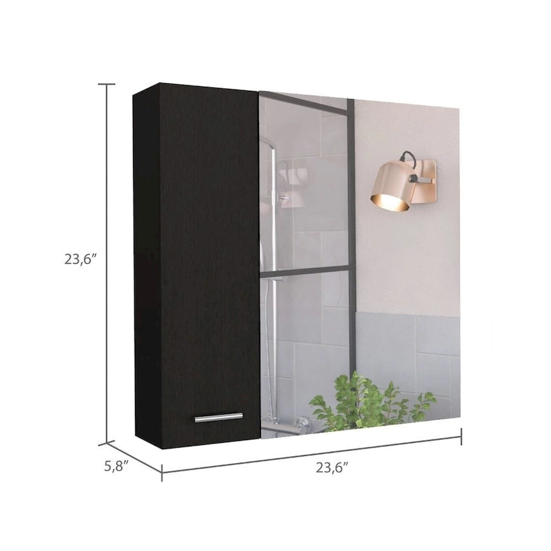 Armoire à pharmacie murale avec portes miroir et étagères de rangement