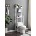 Étagère de rangement en métal à trois niveaux pour au-dessus des toilettes