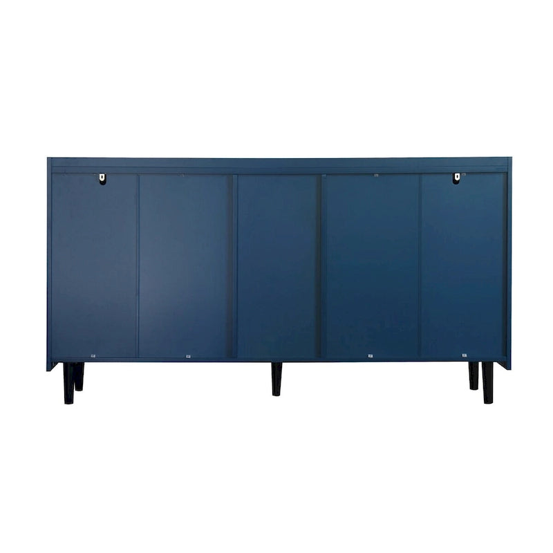 Buffet avec portes vitrées, 2 tiroirs et rangement ouvert