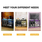 Buffet de bar à vin de 47" avec prises de courant et lumières LED Meubles de bar à café industriels - 47,2" L x 15,7" l x 33,4" H