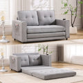 Upholstered Futon Sofa with Pull-Out Sleeper Couch, Muticolour Choice Foldable Tufted Loveseat With Cup Holder