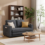 Upholstered Futon Sofa with Pull-Out Sleeper Couch, Muticolour Choice Foldable Tufted Loveseat With Cup Holder