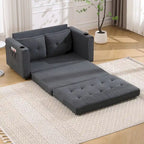 Upholstered Futon Sofa with Pull-Out Sleeper Couch, Muticolour Choice Foldable Tufted Loveseat With Cup Holder