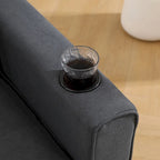 Upholstered Futon Sofa with Pull-Out Sleeper Couch, Muticolour Choice Foldable Tufted Loveseat With Cup Holder
