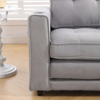 Upholstered Futon Sofa with Pull-Out Sleeper Couch, Muticolour Choice Foldable Tufted Loveseat With Cup Holder