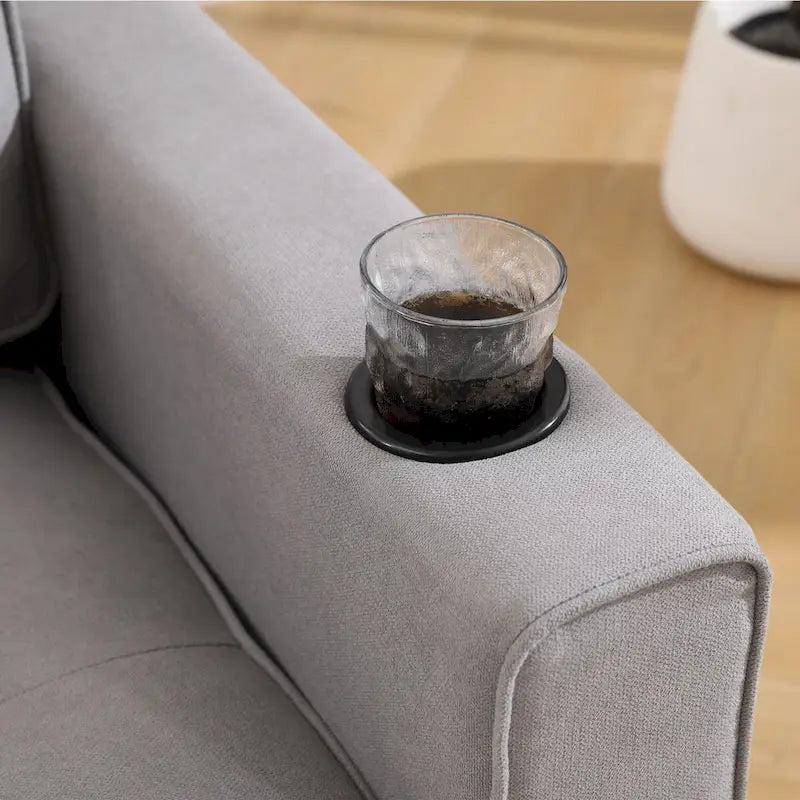 Upholstered Futon Sofa with Pull-Out Sleeper Couch, Muticolour Choice Foldable Tufted Loveseat With Cup Holder