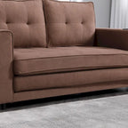 Upholstered Futon Sofa with Pull-Out Sleeper Couch, Muticolour Choice Foldable Tufted Loveseat With Cup Holder