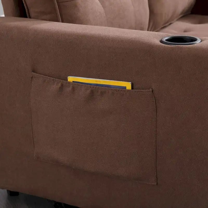 Upholstered Futon Sofa with Pull-Out Sleeper Couch, Muticolour Choice Foldable Tufted Loveseat With Cup Holder