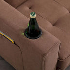 Upholstered Futon Sofa with Pull-Out Sleeper Couch, Muticolour Choice Foldable Tufted Loveseat With Cup Holder